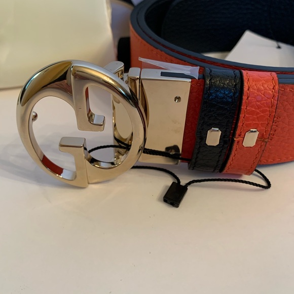SOLD Gucci 1973 Reversible Black/ Orange Belt 95 - Picture 2 of 6